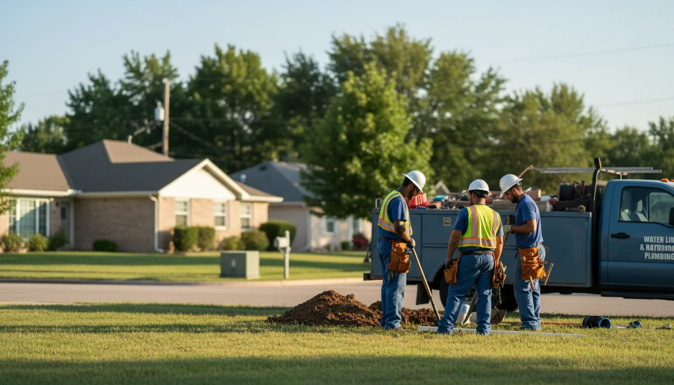Residential water line and bathroom plumbing service in Gainesville, TX